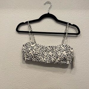 🆕 NWT RVCA black and white leopard bikini top